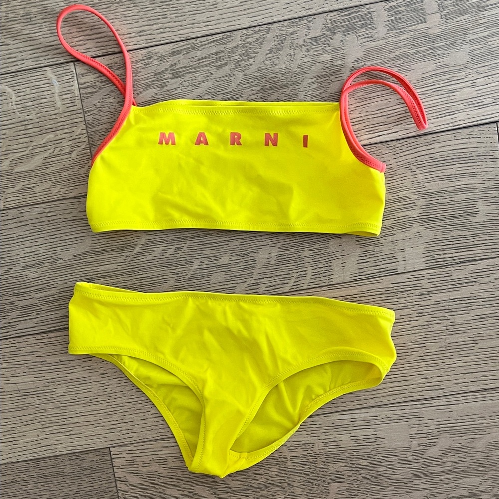 Marni Kids Yellow and Coral Bikini